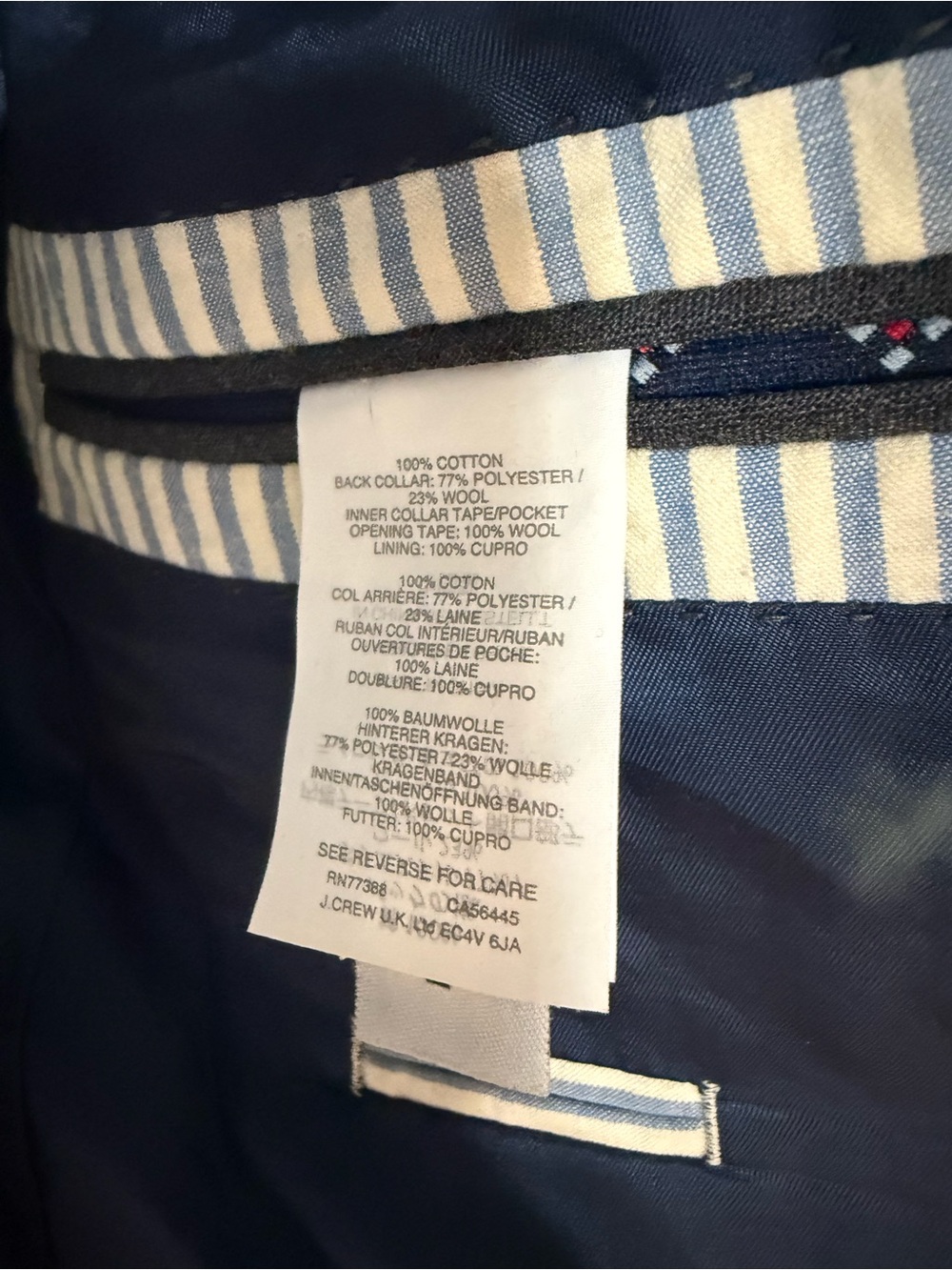 J. Crew Ludlow Fit Blue and White Seersucker Suit Jacket - Picture 9 of 15